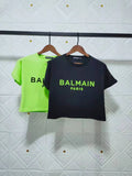 T Shirt Balmain Spring/Summer Flocking Letter Jacket Cotton Short T-shirt