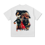 James Harden Shirt Harden Distressed Short-Sleeved T-shirt Cotton Small Neckline Loose