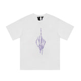 Bone Vlone Shirt Skull Palm Diamond Print Short Sleeve