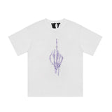 Vlone T Shirts Skull Palm Diamond Large V Printed Short Sleeve Men and Women Couple High Street Half Sleeve