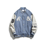 Black Varsity Jacket Autumn Towel Embroidered Jacket Jacket Casual Loose Baseball Uniform Top for Men