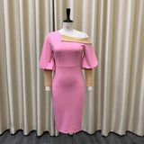 Nina Parker plus Size Dresses Sheath off-the-Shoulder plus Size Dress