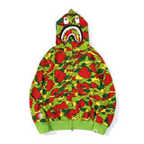 Bape Military Hoodie Autumn And Winter Men'S And Women'S Hooded Zipper Sweatshirt Coat