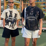 Present Thoroughbred Doberman Dog Print T-Shirt Summer Printed T-shirt Short Sleeve Half Sleeve Top