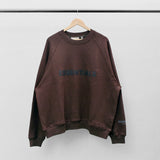 Fog Fear of God Essentials Sweatshirt Double Line Letter Loose round Neck Fleece-Lined Sweater