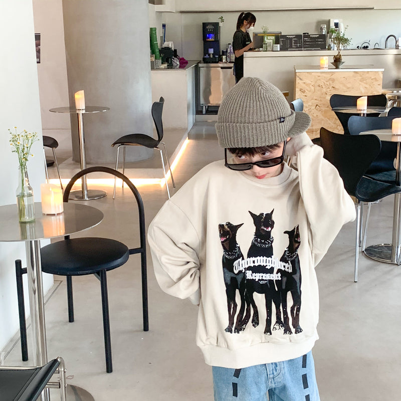 Kids Present Thoroughbred Doberman Dog Print Hoodie
