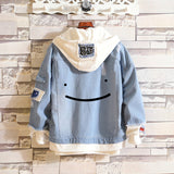 Comic Denim Jacket Dreamwastaken Man and Woman Cartoon Denim Coat Top