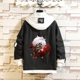 Comic Denim Jacket Men and Women Fashion Fall Winter Cowboy Sweater Coat Top