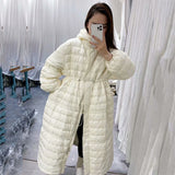 Women Winter Coats Puffer Jacket Down Coat Hoodie with Drawstrings Loose Down Jacket Women's Mid-Length Coat