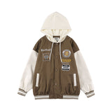 Baby Blue Varsity Jacket Vintage Baseball Uniform Hooded Jacket Men 'S Embroidery Multi-Color Coat