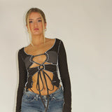 Music Festivals Rave Outfits Girls Tops Spring and Summer Women's Clothing Sexy See-through T-shirt