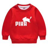 Children Pokemon Pikachu Hoodie Cold Protection Fleece Sweater Double-Layer Thickened
