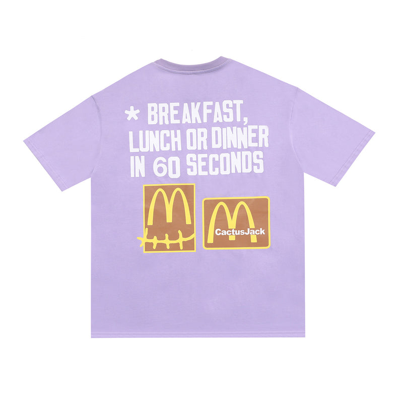 Oversized 90S T Shirt Travis Scott Hip-Hop Street T Joint Cartoon Doll Printed Loose round Neck Men's and Women's Short Sleeve T-shirt