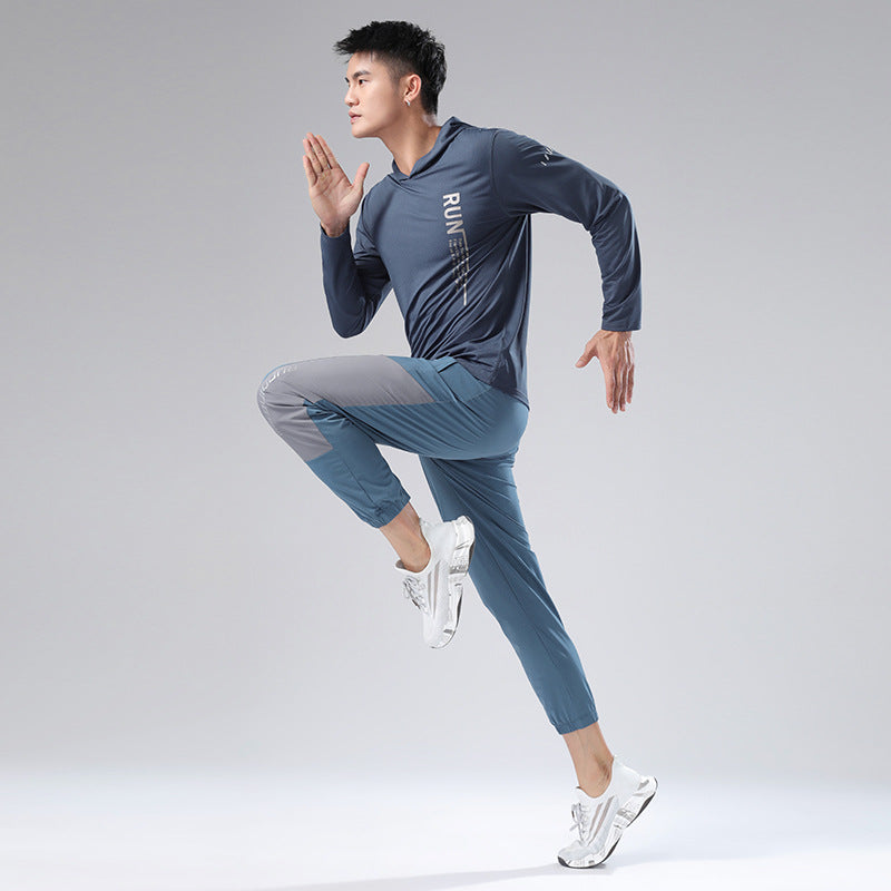 Sweat Wicking Shirt Men's Sweater Hooded Long-Sleeved T-shirt