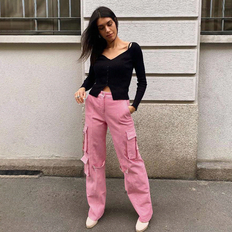 Julia Fox Low Rise Trousers Fashion Work Clothes Jeans Casual Pants