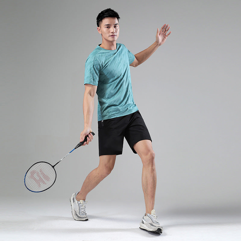 Sweat Wicking Shirt Sports T-shirt Men's Summer Short Sleeve Men Clothing Fitness Running Quick Drying Clothes