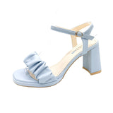 Nude Block Heel Peep Toe Chunky Heel Sandals