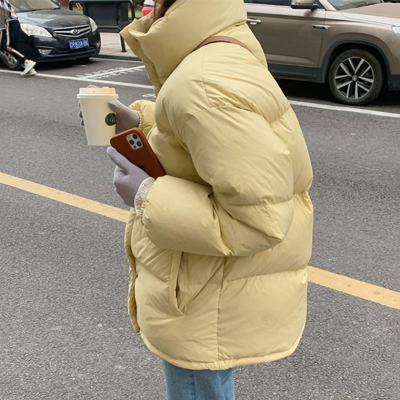 Women Winter Coats Puffer Jacket Down Coat Casual Loose White Duck Down Thickening Stand Collar Coat