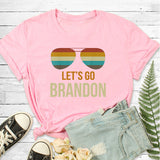 Let'S Go Brandon T Shirt English Letter Pattern Short Sleeve T-Shirt