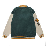 Corduroy Varsity Jacket Cartoon Love Corduroy Baseball Uniform Coat Men and Women Autumn Jacket Top