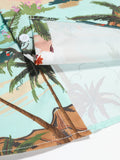 Men Hawaii Shirts Short-Sleeved Shirt Red Casual Summer Men's Shirt