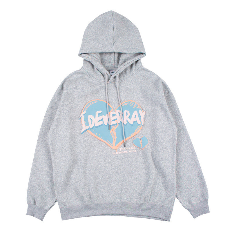 Mens Fall Outfits Loose Hooded Sweater Men and Women All-Matching Loose Preppy Style Sports Couple's Tops