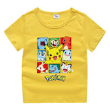Children Pokemon Pikachu T Shirt Children Summer Clothing Short Sleeve T-shirt Male