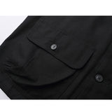 Men Sweater Vest Solid Color Multi-Pocket Leisure Cargo Vest Coat Men's Loose V-neck Sleeveless Tank Top