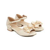Flat Dress Sandals Summer Low Heel Bow Buckle Sandals