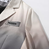 Men's Casual Suit Man Blzer Gradient Tie-Dye Casual Suit Jacket Men's Loose Lapels Single-Breasted Suit Jacket
