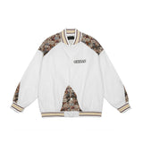 Cream Color Varsity Jacket Spring and Autumn Retro Oversize Baseball Uniform