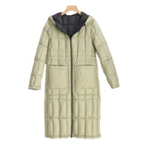 Women Winter Coats Puffer Jacket Down Coat Winter Positive and Negative Double-Sided Wear Thin Hood Warm White Duck Down