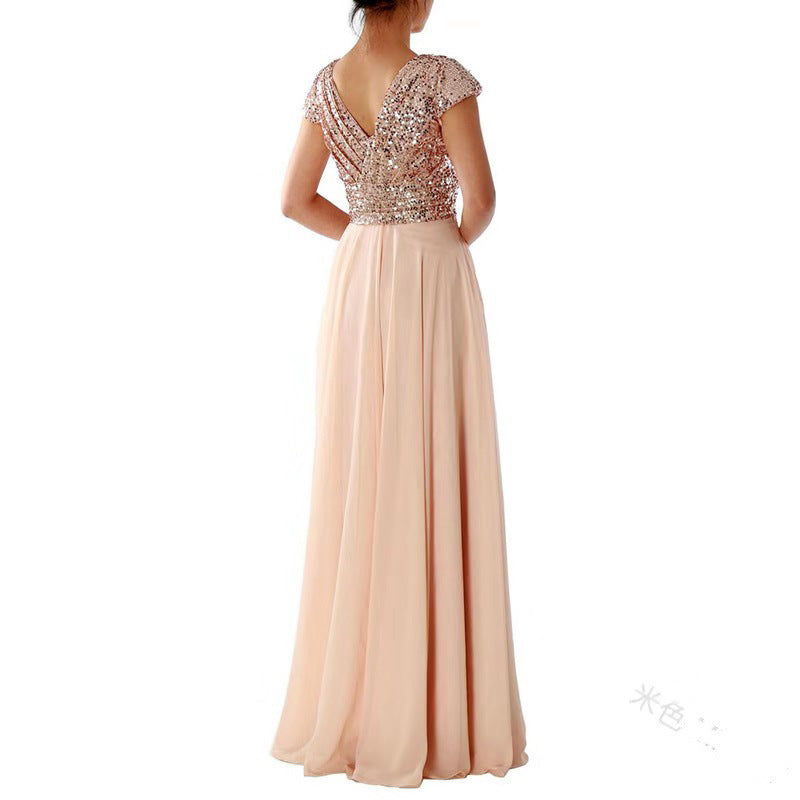 Daisy Buchanan Dress Summer Dress V-neck Sequins Chiffon Dress