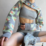 Music Festivals Rave Outfits Girls Tops Summer Women's Fashion Printed Slim Fit