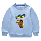 Children Pokemon Pikachu Hoodie Baby Cotton Top Children Pikachu round Neck