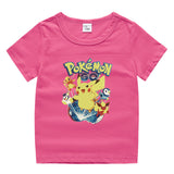 Children Pokemon Pikachu T Shirt Summer Clothing Short Sleeve T-shirt Cotton Leisure Sports