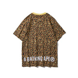 Shark Print T Shirt Spring/Summer Camouflage Leopard Print Short Sleeve T-Shirt