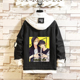 Comic Denim Jacket Men's and Women's Clothing Hooded Sweater Denim Jacket