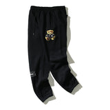 Kanye West Sunday Service Pant Autumn and Winter Embroidery Cartoon Bear Leisure Sports Fleece-Lined