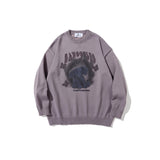 Mens Fall Outfits Love Letter Graffiti Couple Knitted Pullover Top Loose Hanging Shoulder Sweater