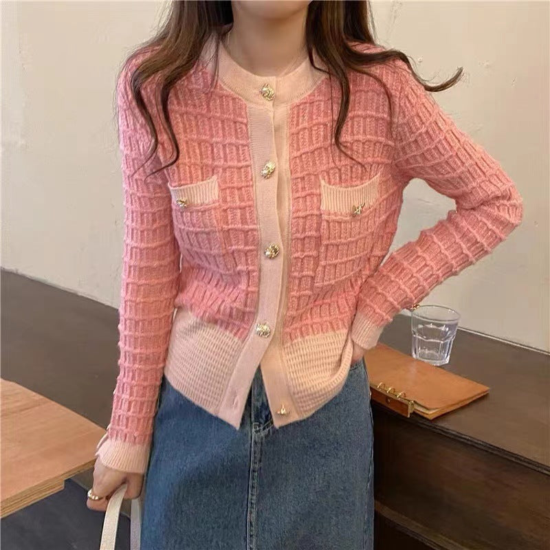 Preppy Aesthetic Sweater Autumn Crew Neck Sweater Coat Women's Top