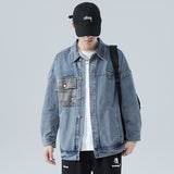 Denim Varsity Jacket Denim Jacket Men's Loose Autumn and Winter Washed Overalls Versatile Retro Jacket