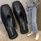 Women Open Toe Sandals Flats Summer Slip-on Slippers Fashion Outerwear