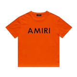 Amiri T Shirt Letter Print Casual Hip Hop round Neck Short Sleeve T-shirt