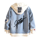 Comic Denim Jacket Sweater for Men and Women Loose Denim Jacket
