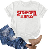 Stranger Things T Shirt Top round Neck Letter Print plus Size Cotton T-shirt