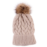 Women Winter Hats Winter Wool Hat Solid Color Women Warm Knitted Hat