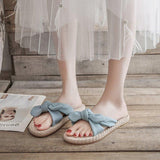 Women Open Toe Sandals Flats Summer Bowknot Fashion Outerwear Flat Heel Sandals