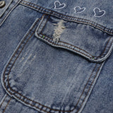Men Denim Coat Jean Jackets Embroidered Washed Do the Old Cowboy Coat Men's Loose Lapels Jacket Denim Jacket