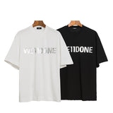 We11 Done T Shirts Embossed Letters Concave-Convex Three-Dimensional Loose All-Match
